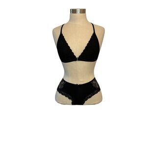 Victoria’s Secret Black Lace Bralette and Panty Set